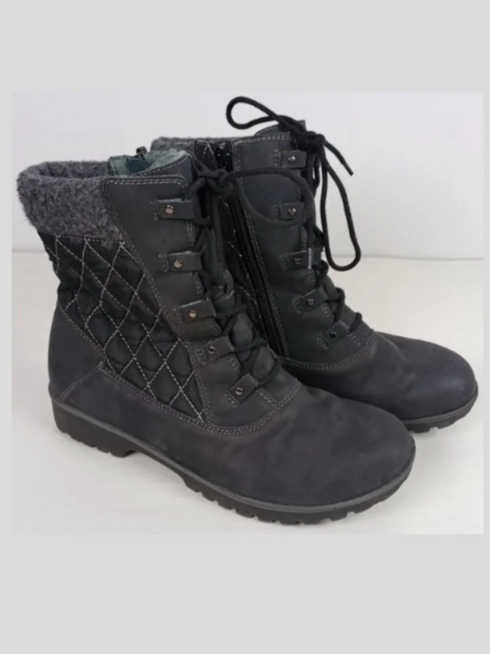 JBU by‎ Jambu Fargo Womens 8.5M Black Waterproof Lace up Foax Fur Snow Boots